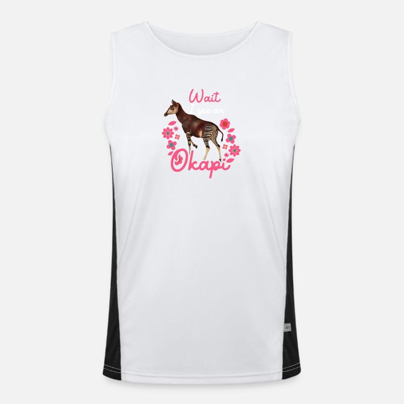 Warte, ich sehe ein Okapi Funktionelles Kontrast-Tank Top für Männer 