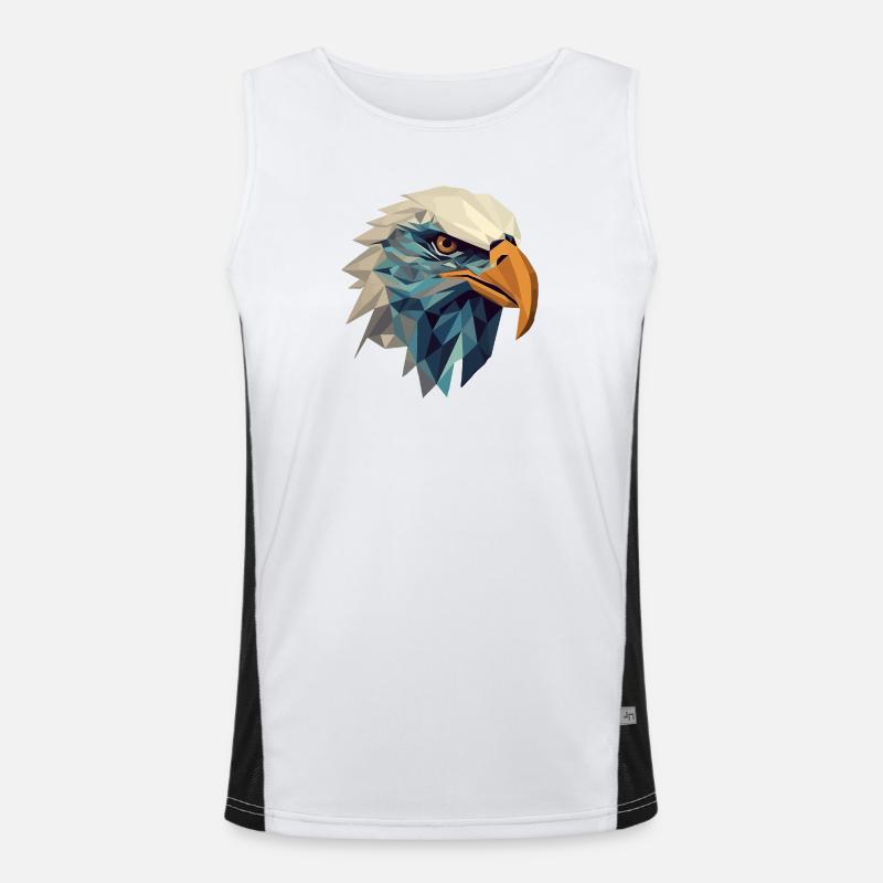 Aquila stilizzata e geometrica Canotta sportiva da uomo in contrasto cromatico 