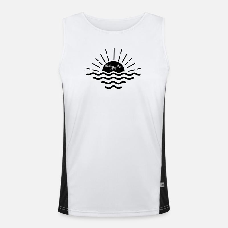 Sonnenuntergang Meer Glaube Hoffnung Liebe Funktionelles Kontrast-Tank Top für Männer 