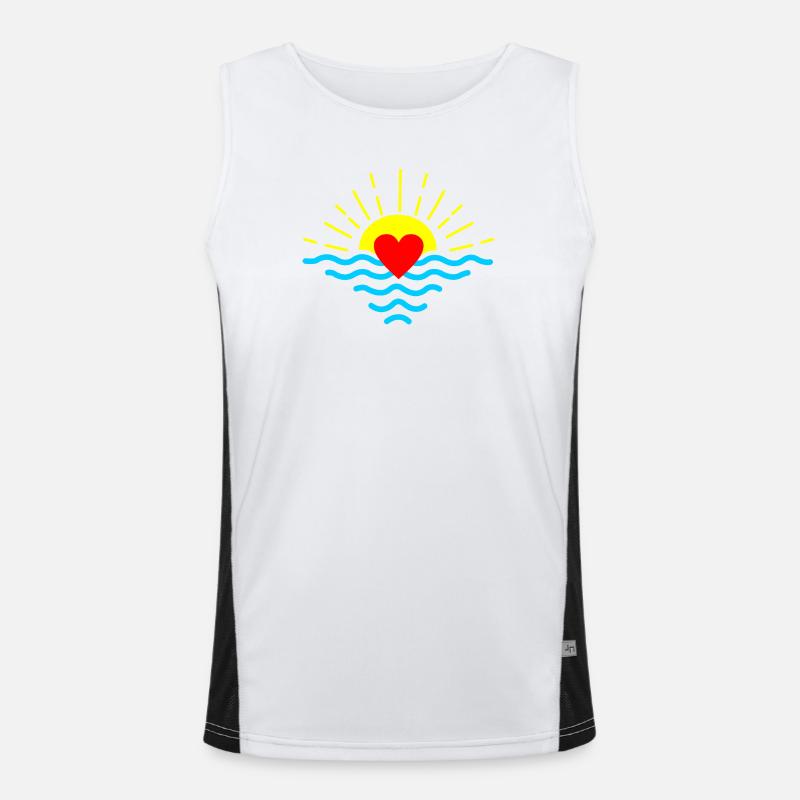 Sunset with heart - Men's Functional Contrast Tank Top  - white/black
