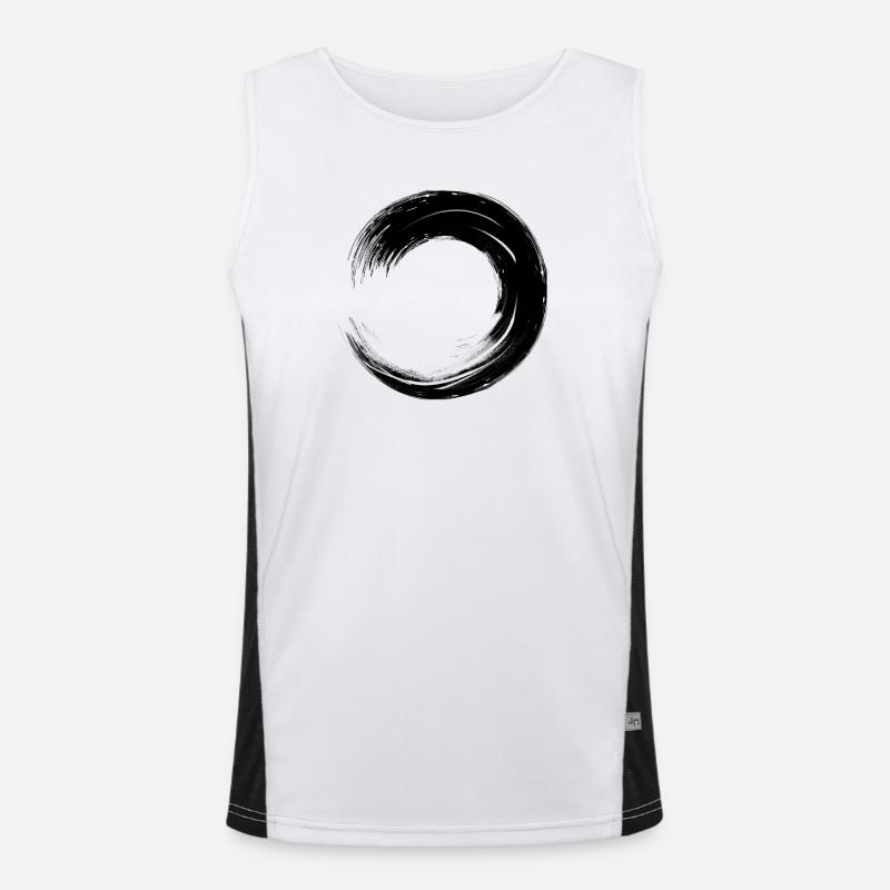 Circle Circles - Men's Functional Contrast Tank Top - white/black