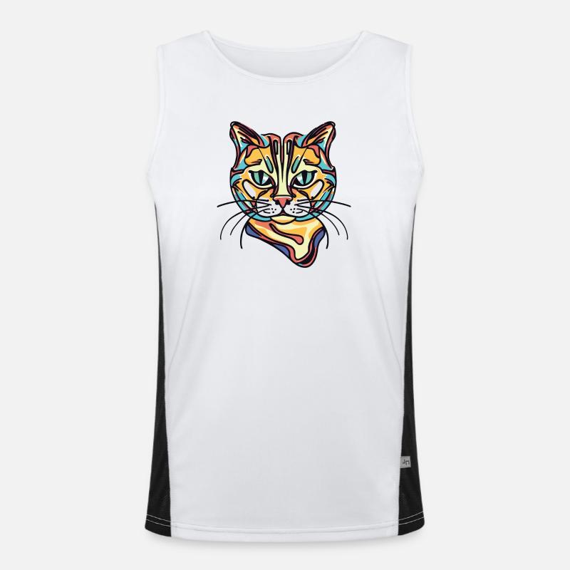 Bunte Katze Funktionelles Kontrast-Tank Top für Männer 