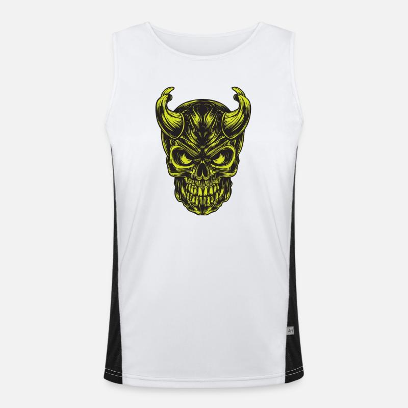 Schädel Funktionelles Kontrast-Tank Top für Männer 