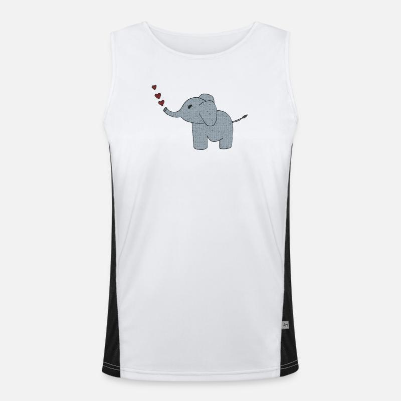elefant gewebe mit herzen Funktionelles Kontrast-Tank Top für Männer 