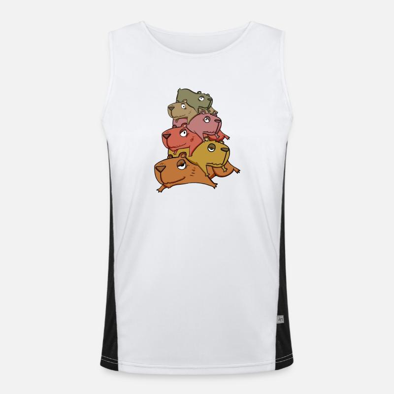 Capybara pile capybara Men's Functional Contrast Tank Top 