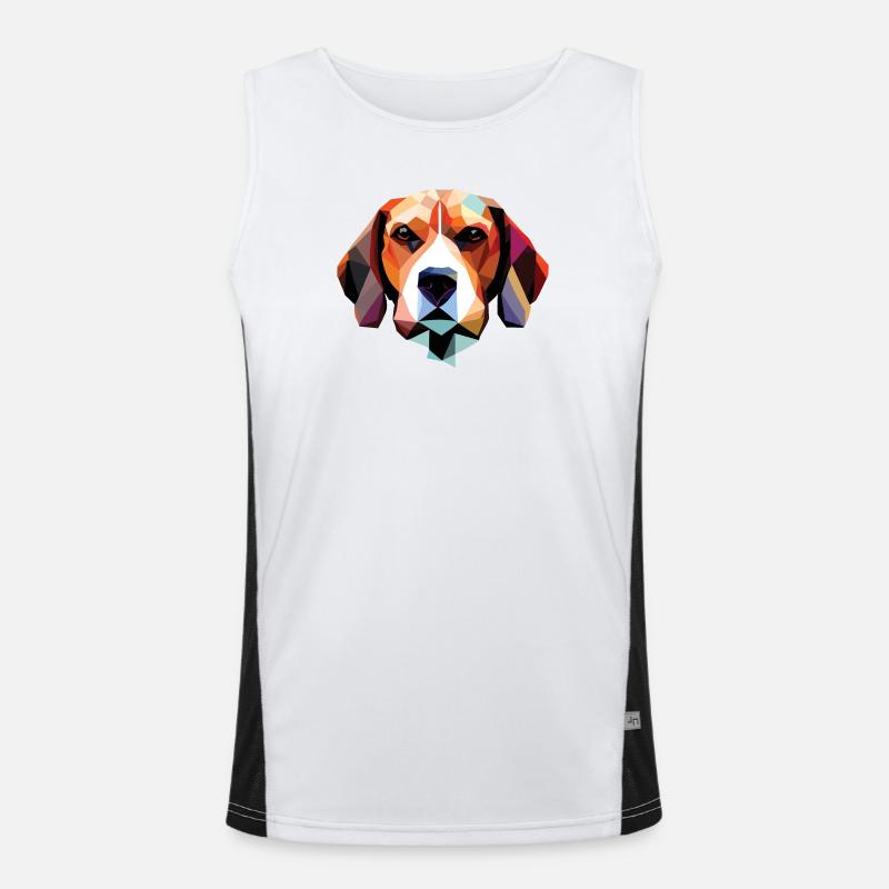 Polygone de chien beagle Débardeur respirant contrasté Homme 