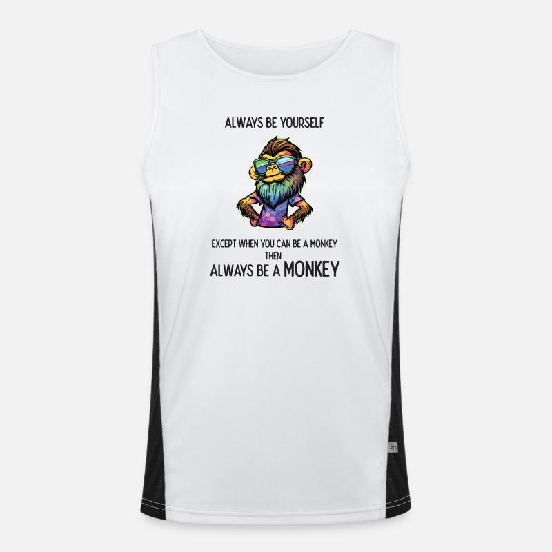 Always Be a Monkey Men's Functional Contrast Tank Top 