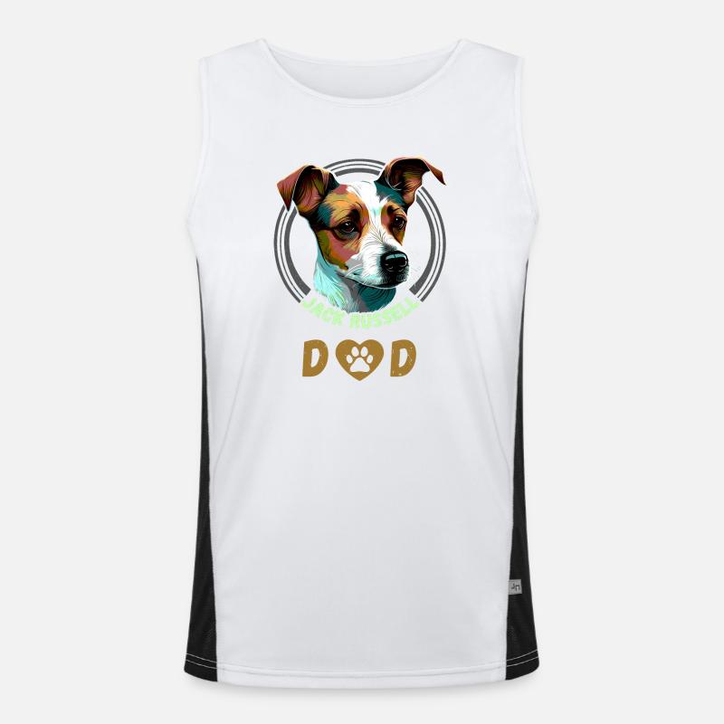 Jack Russell Dad Men's Functional Contrast Tank Top 