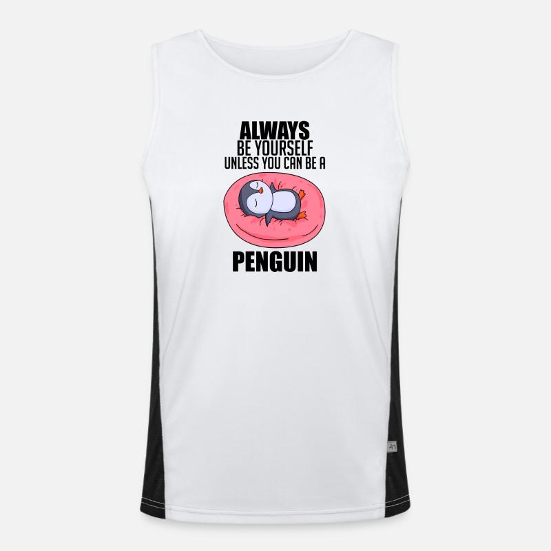 Pinguin Pinguine Spruch Funktionelles Kontrast-Tank Top für Männer 
