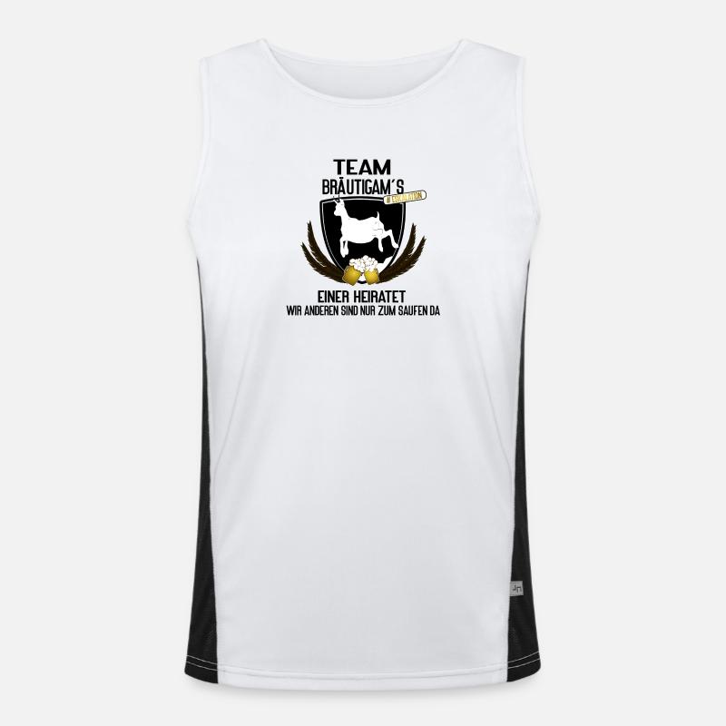 Team Bräutigam´s - einer heiratet, der Rest trinkt Funktionelles Kontrast-Tank Top für Männer 