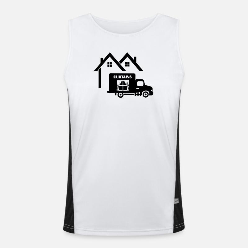 Truck curtains at home Men's Functional Contrast Tank Top 