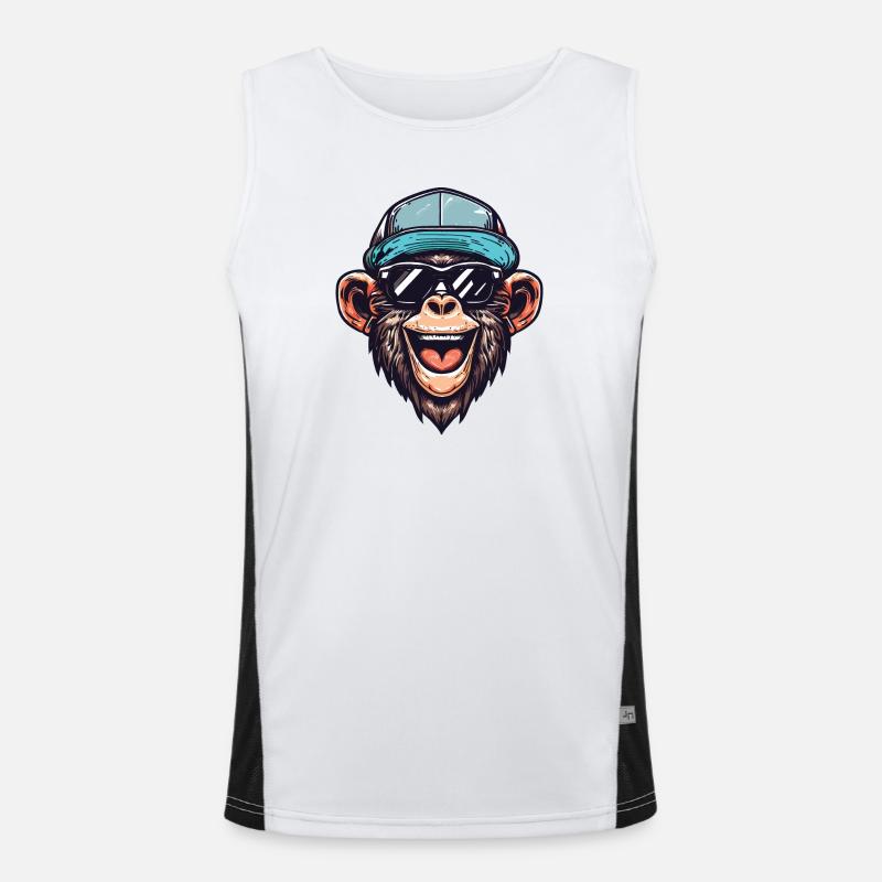 Funny Monkey Men's Functional Contrast Tank Top 