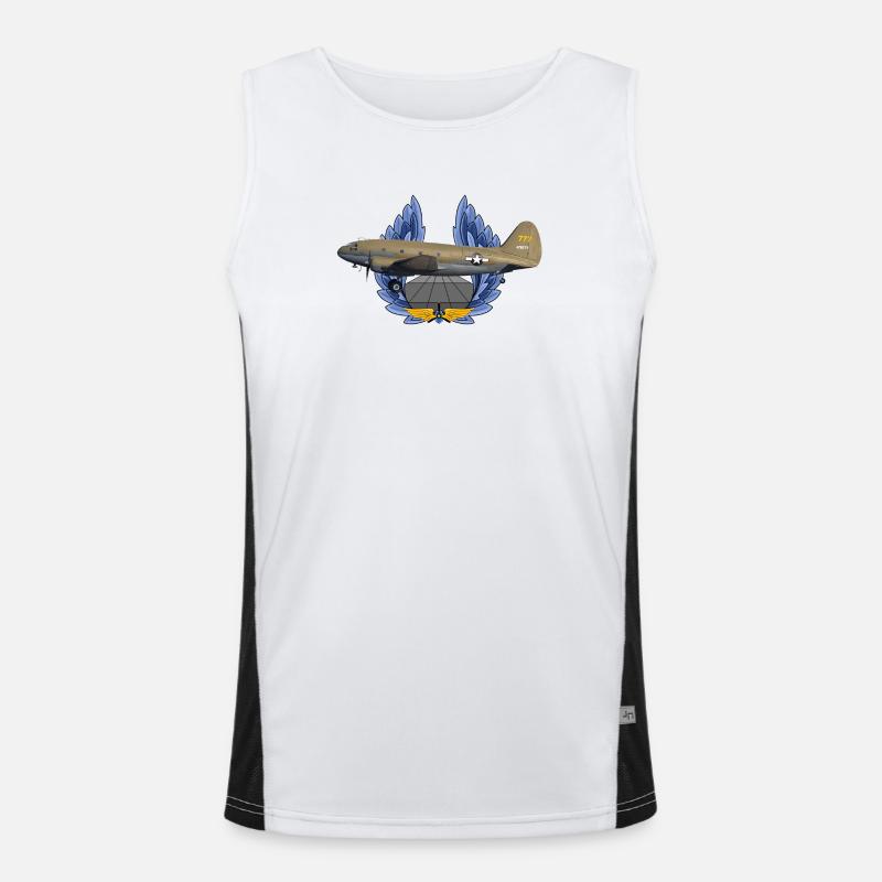 C-46 Commando - Men's Functional Contrast Tank Top  - white/black