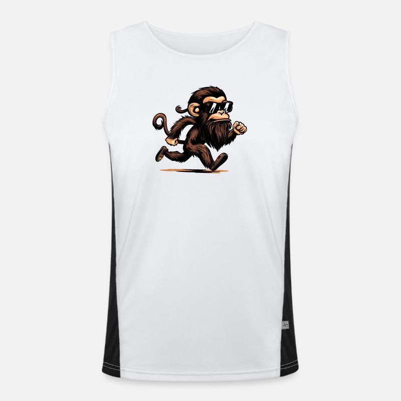 Laufender Affe Funktionelles Kontrast-Tank Top für Männer 
