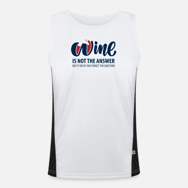 Wein ist nicht die Antwort Funktionelles Kontrast-Tank Top für Männer 