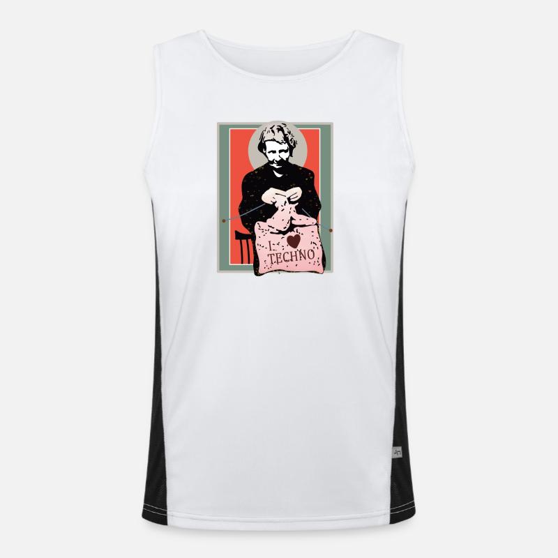 Techno Nähkunst Illustration Funktionelles Kontrast-Tank Top für Männer 