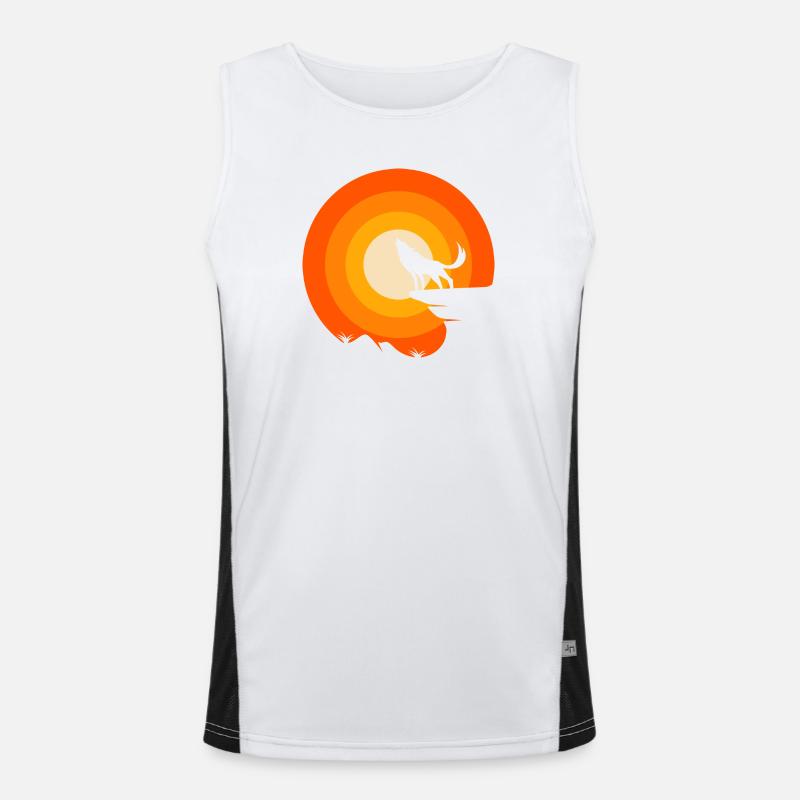 Wolf ist mein Krafttier Funktionelles Kontrast-Tank Top für Männer 