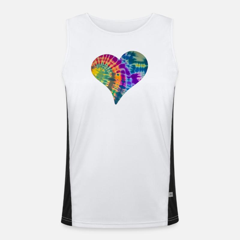 Tie Dye Heart Débardeur respirant contrasté Homme 