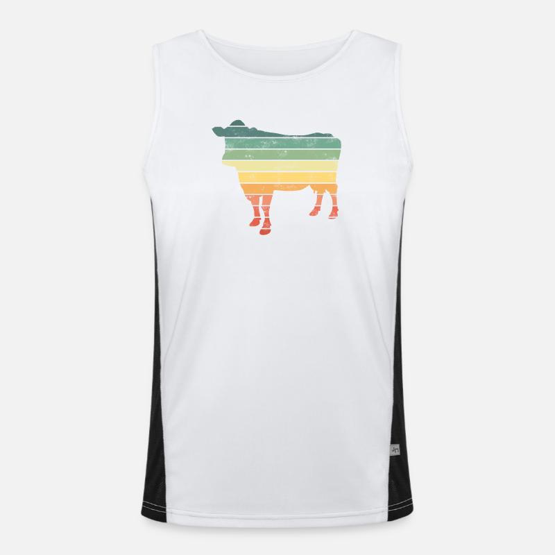 Kuh Kühe Funktionelles Kontrast-Tank Top für Männer 