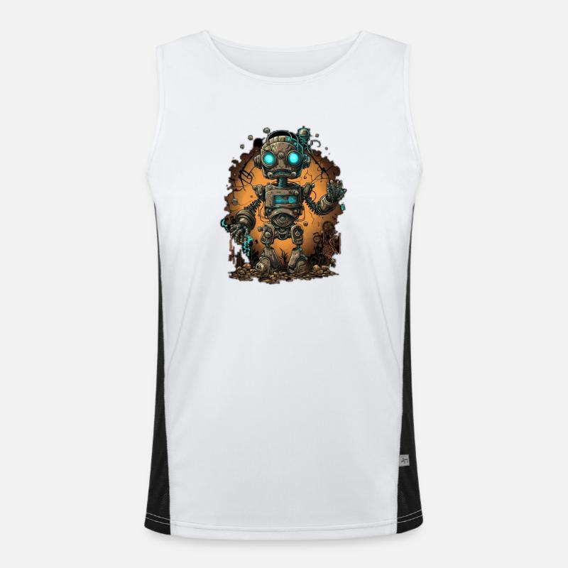 Netter kleiner Roboter Funktionelles Kontrast-Tank Top für Männer 