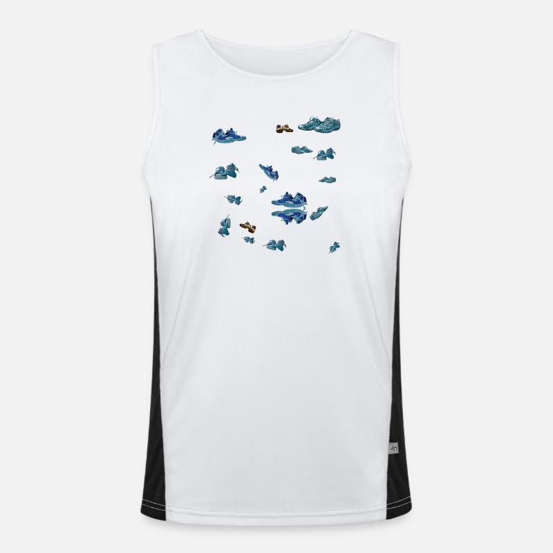 Blauer Sneaker Streu Muster  Funktionelles Kontrast-Tank Top für Männer 