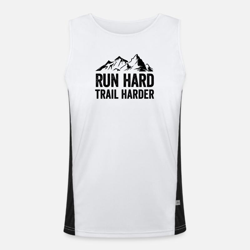 Courez fort. Trail plus difficile. Débardeur respirant contrasté Homme 