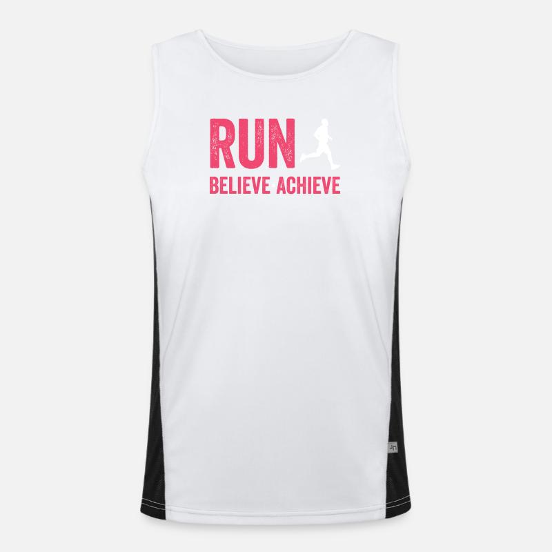 Marathon - Laufen. Glauben. Erreichen. Funktionelles Kontrast-Tank Top für Männer 