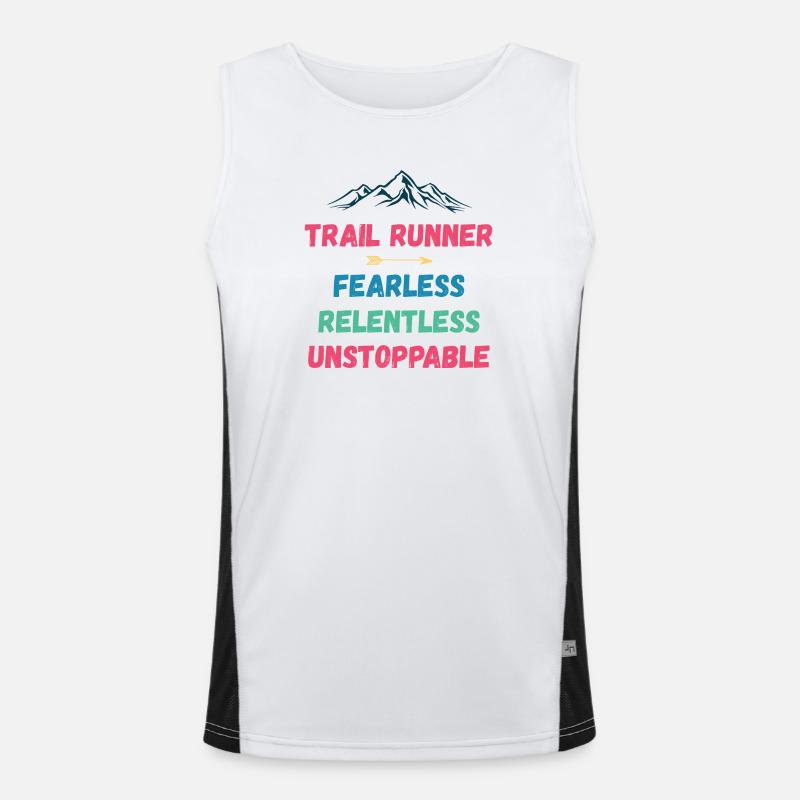 Trail Runner - Fearless. Relentless. Unstoppable. Men's Functional Contrast Tank Top 