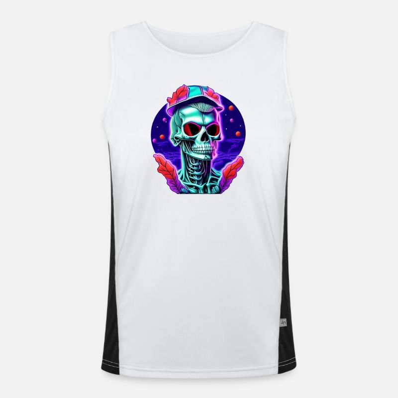 Skelett mit Kappe Funktionelles Kontrast-Tank Top für Männer 