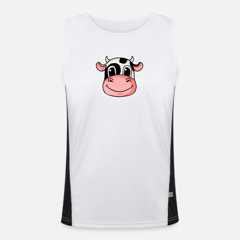 Kuh Kopf Funktionelles Kontrast-Tank Top für Männer 