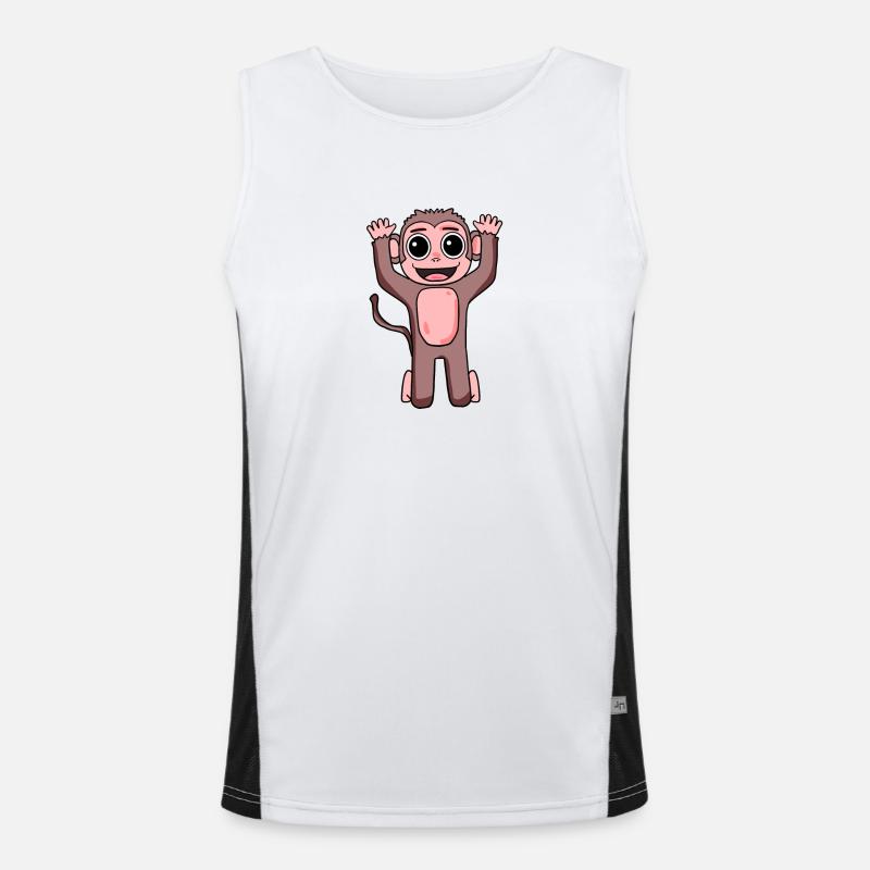 Monkey motif for children Men's Functional Contrast Tank Top 