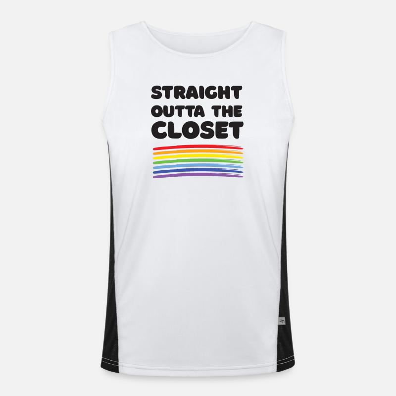 Pride Month - Straight Outta The Closet Funktionelles Kontrast-Tank Top für Männer 