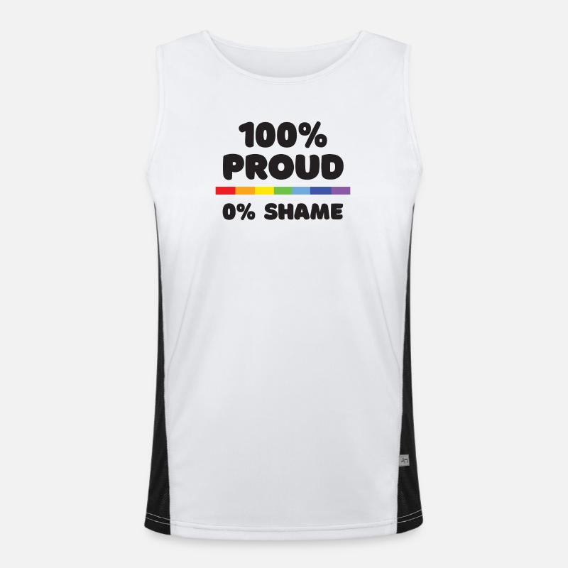 Pride Month - 100% stolz. 0% Scham Funktionelles Kontrast-Tank Top für Männer 