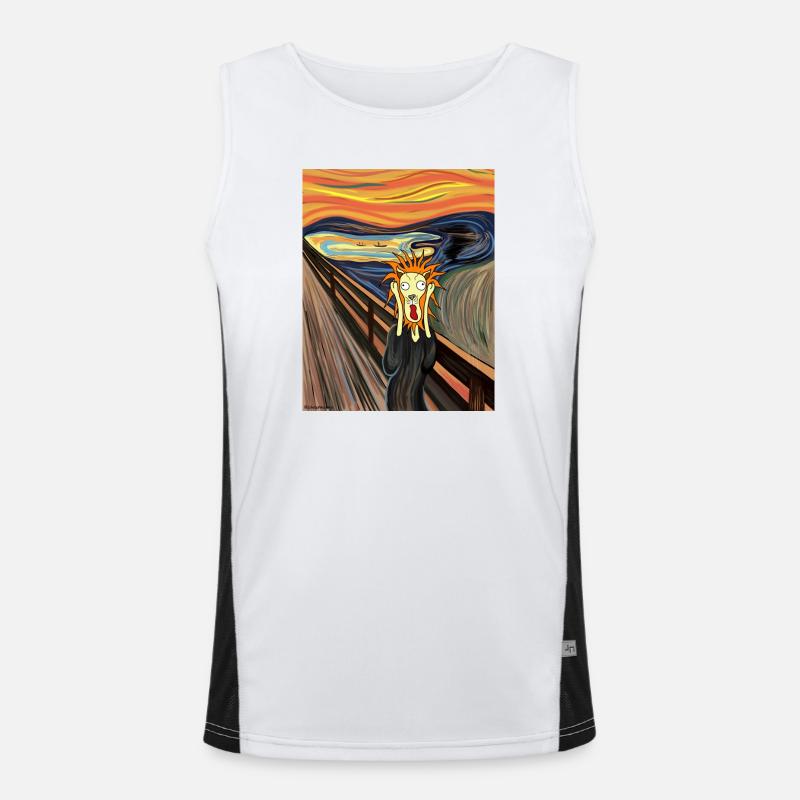  Scream! a funny lion Men's Functional Contrast Tank Top 
