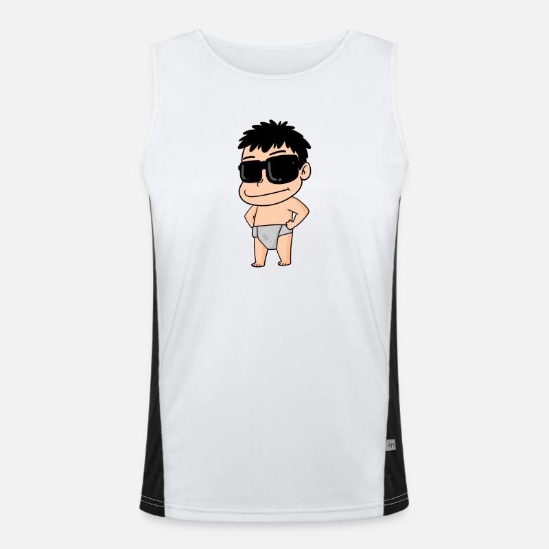 ein cooles Baby mit Brille Funktionelles Kontrast-Tank Top für Männer 