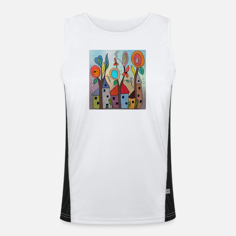 Elfendörfchen Funktionelles Kontrast-Tank Top für Männer 