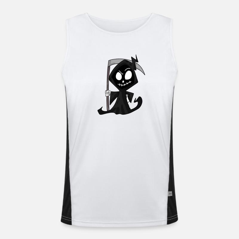 Grim Reaper with Scythe - Halloween - Men's Functional Contrast Tank Top - white/black