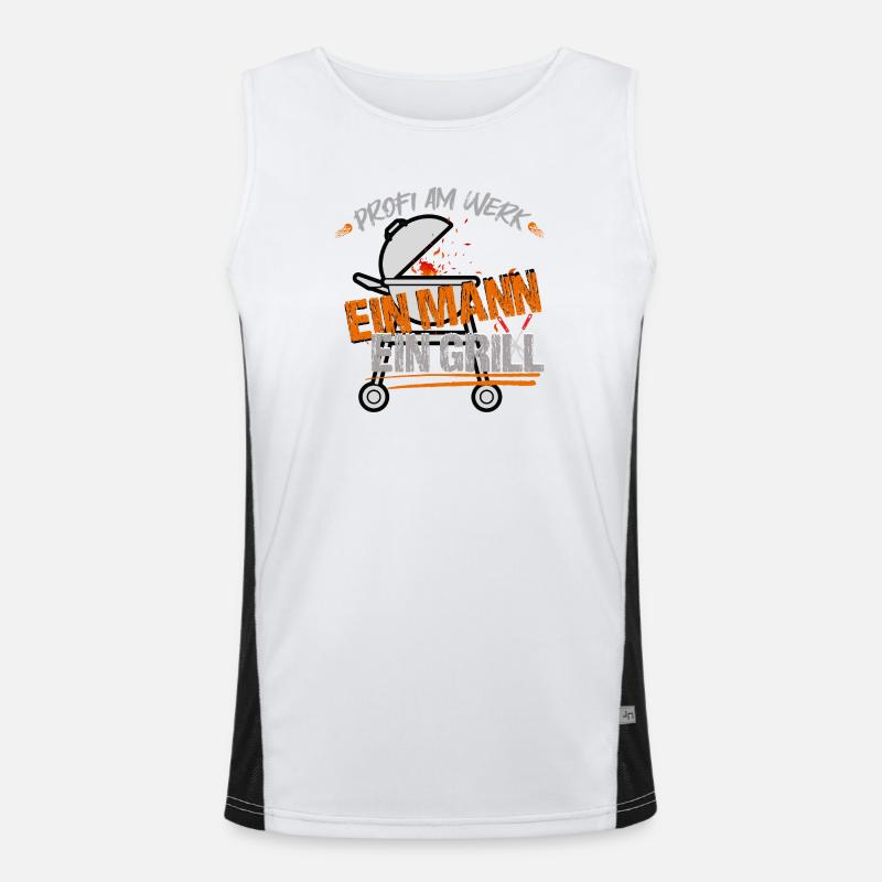 One man, one grill Men's Functional Contrast Tank Top 