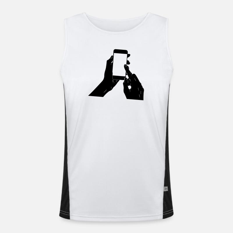 smartphone in your hands Men's Functional Contrast Tank Top 
