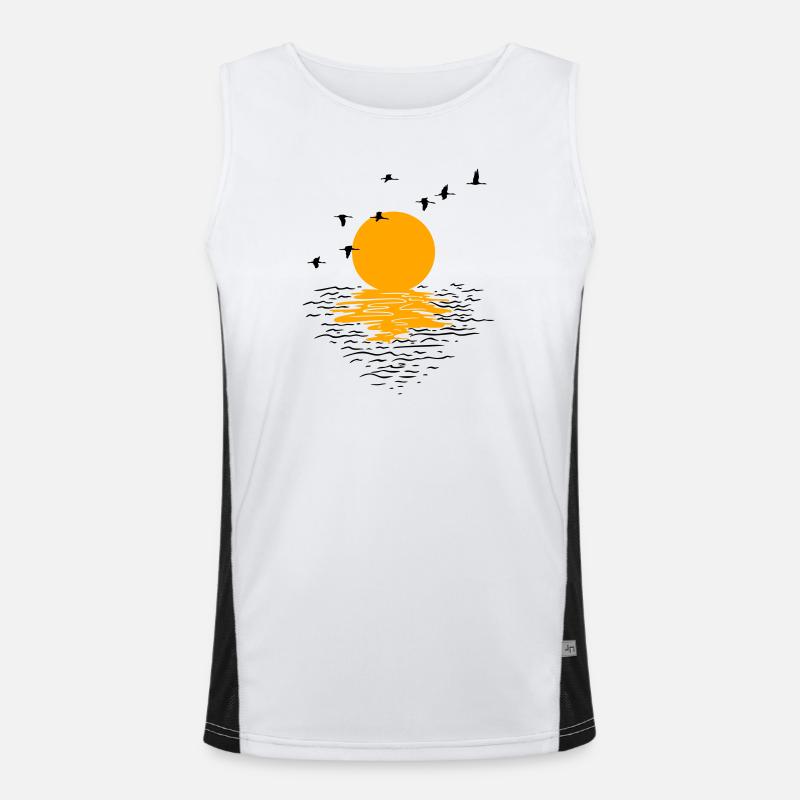Wild Geese Cranes Spring Men's Functional Contrast Tank Top 
