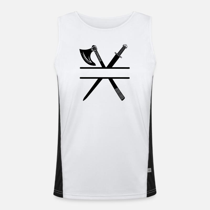 Viking axe sword Men's Functional Contrast Tank Top 