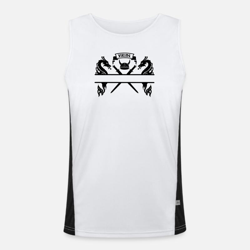 Viking nameplate two swords, helmet Men's Functional Contrast Tank Top 