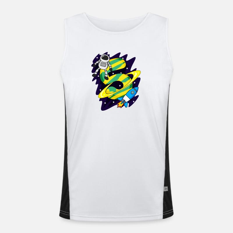 5 Birthday Boy Astronaut - five years Men's Functional Contrast Tank Top 