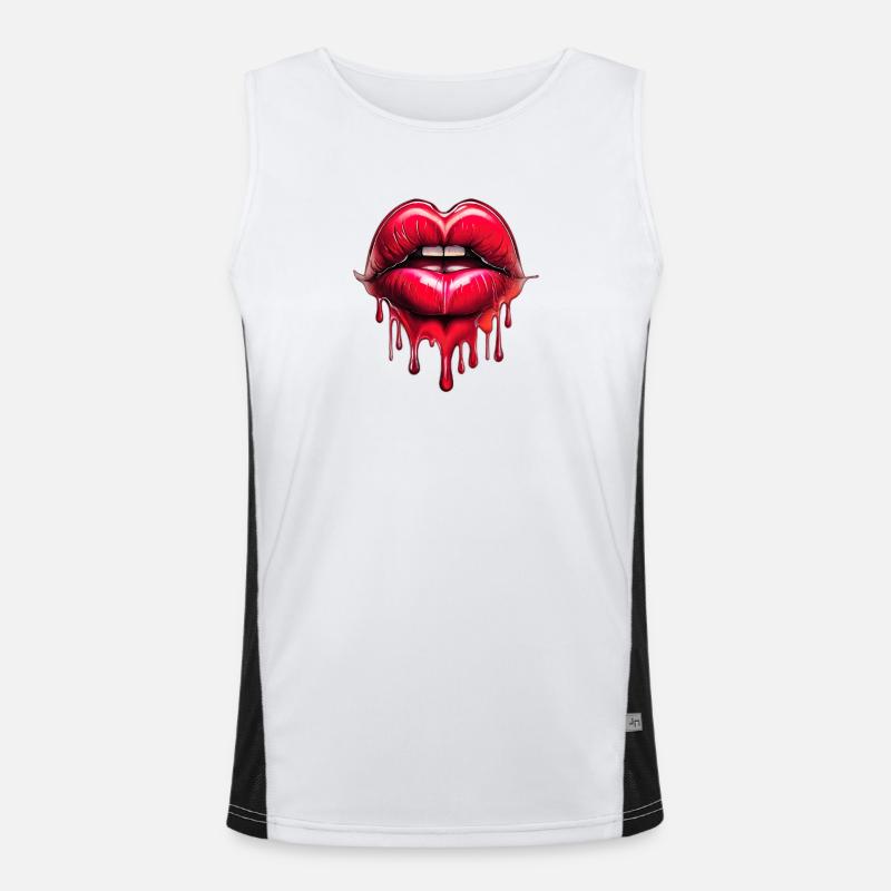 Lips - Men's Functional Contrast Tank Top  - white/black