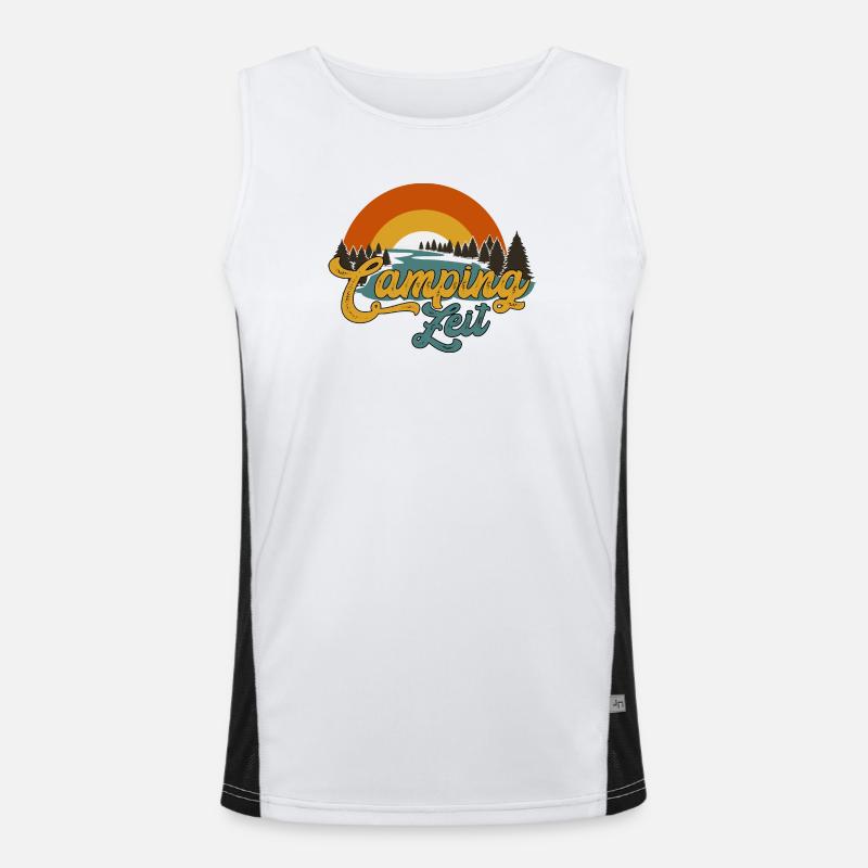 Camper Campingzeit Wohnwagen Grillen Urlaub Funktionelles Kontrast-Tank Top für Männer 