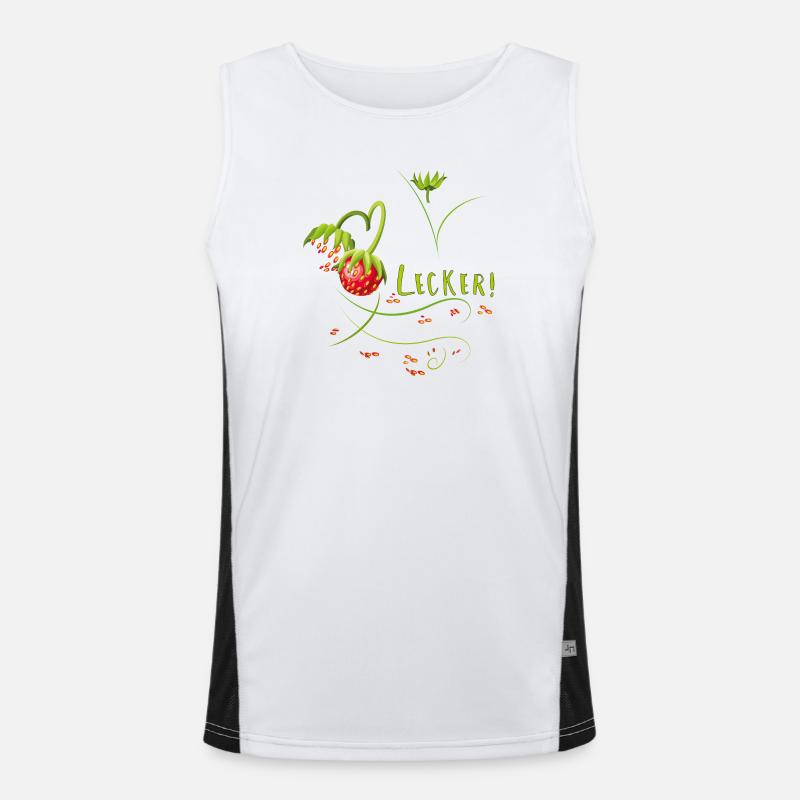 Erdbeerzeit, lecker, Erdbeere Funktionelles Kontrast-Tank Top für Männer 