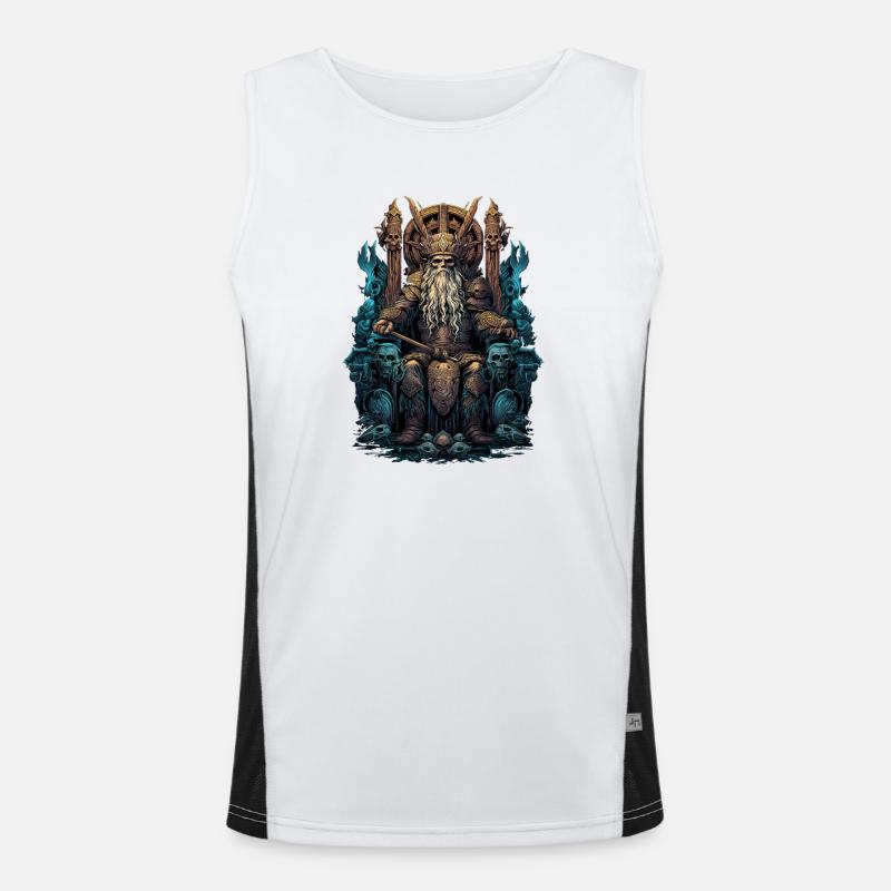 Vikings Odin Sons Throne Valhalla Valhalla Men's Functional Contrast Tank Top 