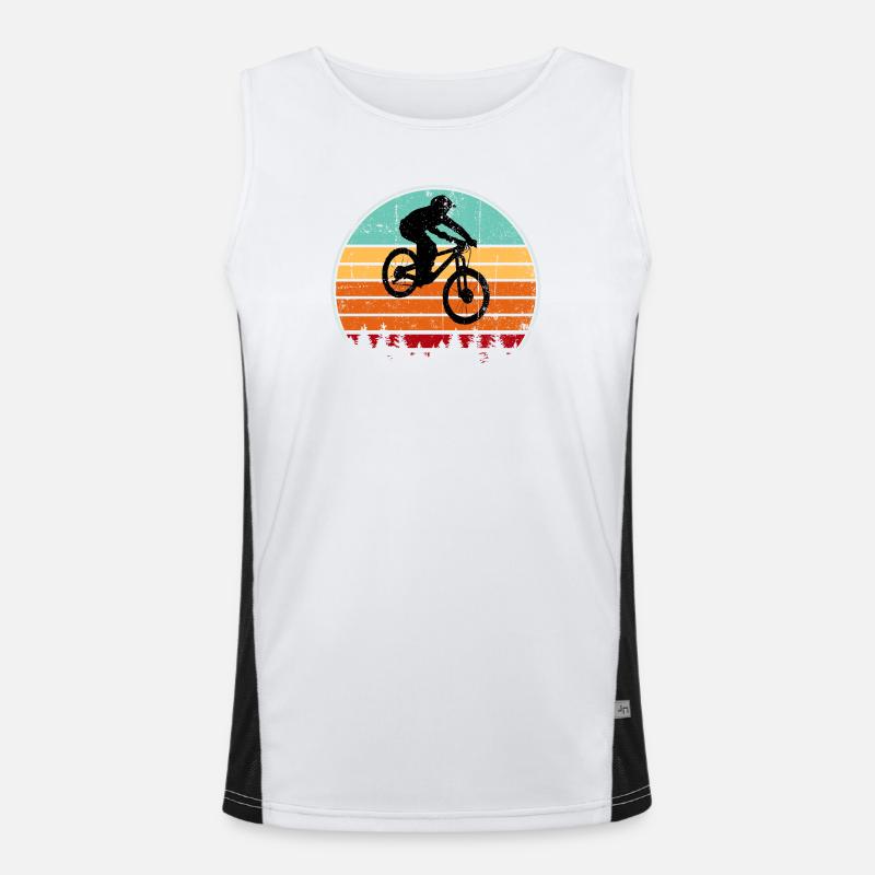 Salto in bici retrò al tramonto Canotta sportiva da uomo in contrasto cromatico 