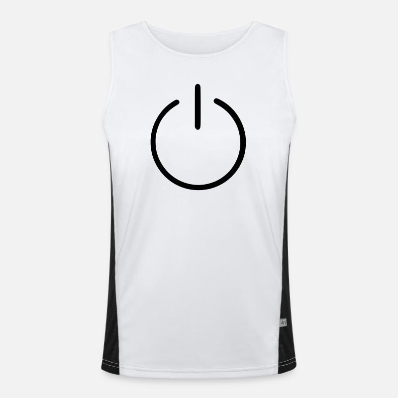 An Us Off Button - Men's Functional Contrast Tank Top  - white/black