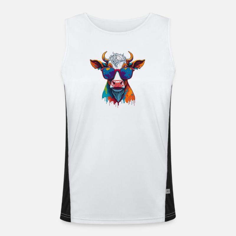 coole Kuh Funktionelles Kontrast-Tank Top für Männer 